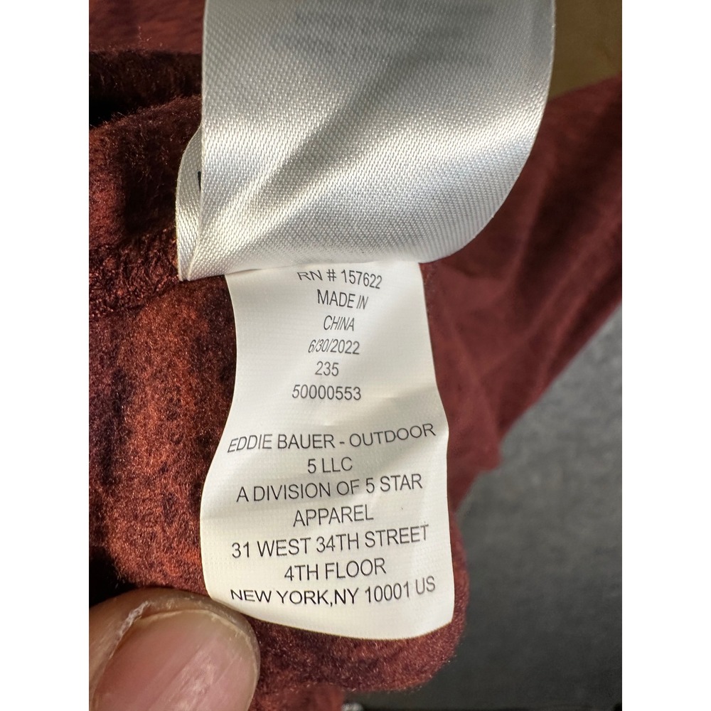 Eddie Bauer Mens Quarter Zip Pullover Fleece Rust Red Space Dye Large EM31LK119P - Picture 7 of 9